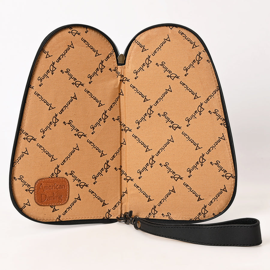 American Darling Gun Case Hair on Hand Tooled Genuine Leather Western Cases | Women Shotgun