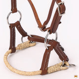 Hilason Western Horse Noseband Rawhide American Leather Sidepull Headstall