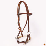 Hilason Western Horse Noseband Rawhide American Leather Sidepull Headstall