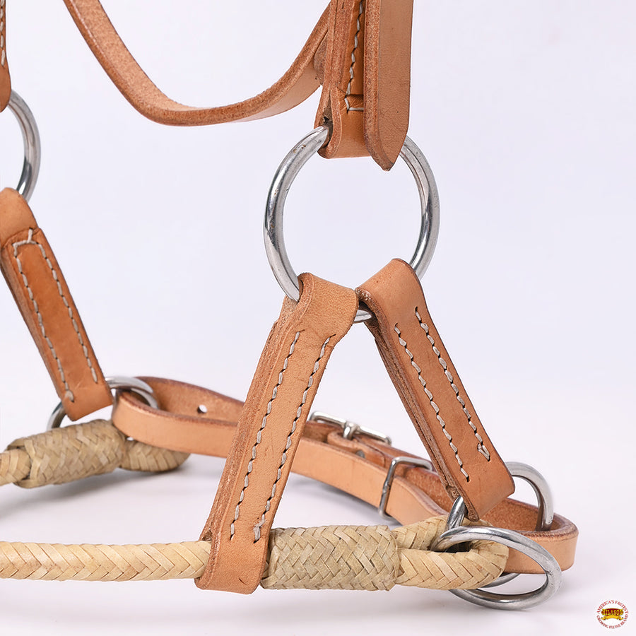Hilason Western Horse Noseband Rawhide Genuine Leather Sidepull Headstall
