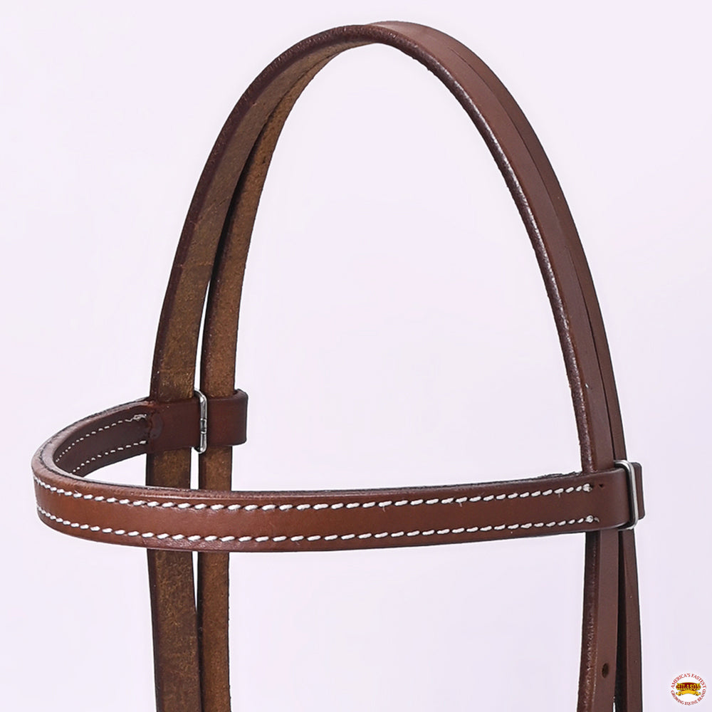 Hilason Western Horse Noseband Rawhide American Leather Sidepull Headstall