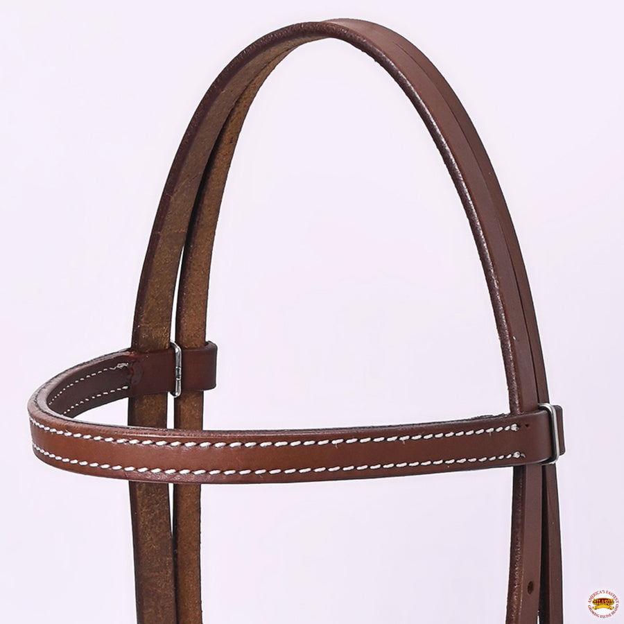 Hilason Western Horse Noseband Rawhide Genuine Leather Sidepull Headstall