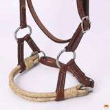 Hilason Western Horse Noseband Rawhide American Leather Sidepull Headstall
