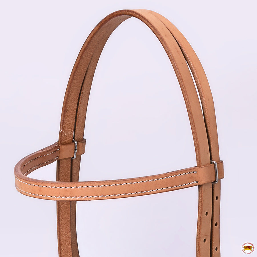 Hilason Western Horse Noseband Rawhide Genuine Leather Sidepull Headstall