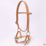 Hilason Western Horse Noseband Rawhide American Leather Sidepull Headstall