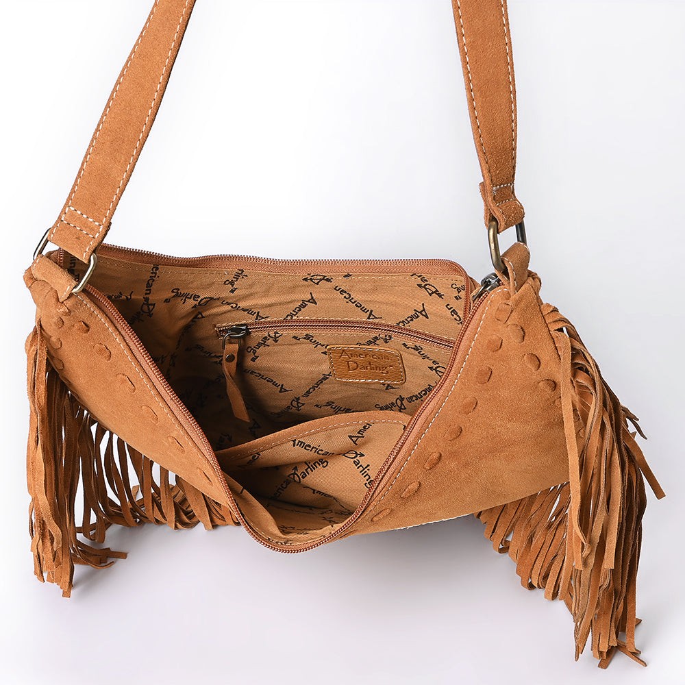 American Darling Large Crossbody Suede Genuine Leather Women Bag Western Handbag Purse