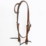 Hilason Western Horse American Genuine Leather Headstall Brown Stainless Steel Hardware