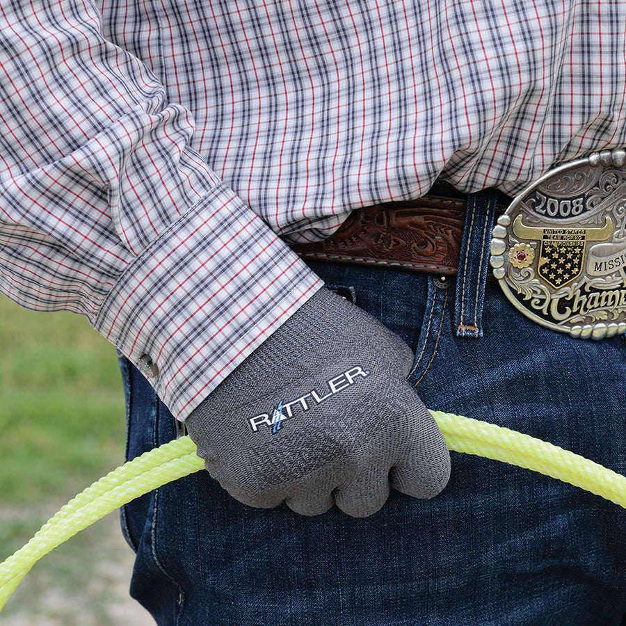 Rattler Rope High Performance Roping Riding Glove Steel Grey