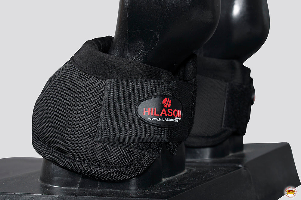 HILASON Ballistic Overreach Bell Boots for Horses Protective, Shock Absorbing, Durable & Comfortable Quick Wrap Hook Loop