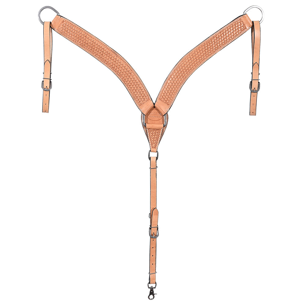 HILASON Western Horse Headstall Breast Collar Set Tack Genuine American Leather Basket Weave Tan