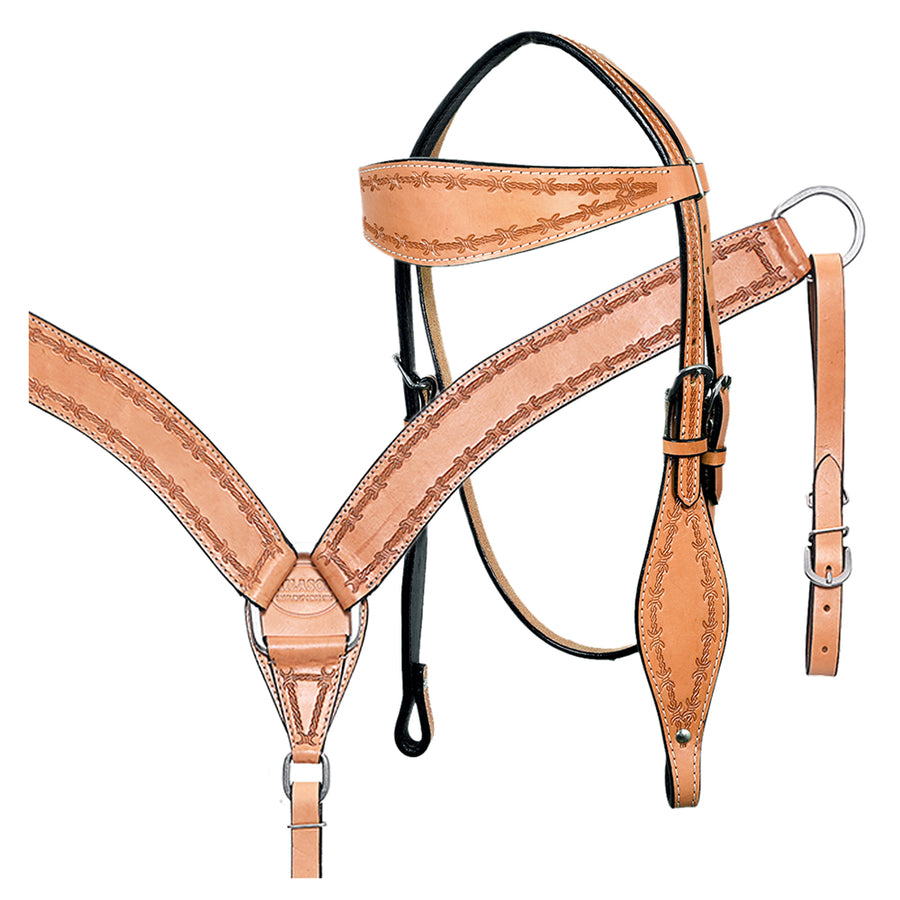 HILASON Western Horse Headstall Breast Collar Set Tack Genuine American Leather - Uhorse