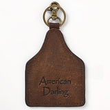 American Darling Hair-On Genuine Leather Keyring Beautiful Horse Print