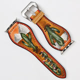 American Darling I watch Strap Genuine Leather With Beautiful Cactus Hand Painted Smart