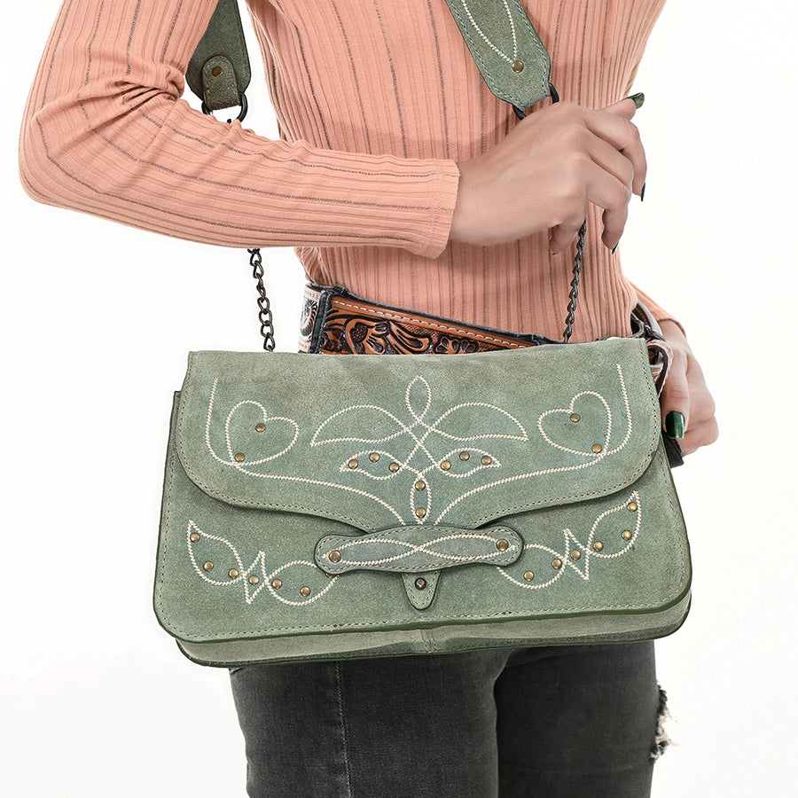 ADBGZX104A Genuine Suede Leather Western women bag