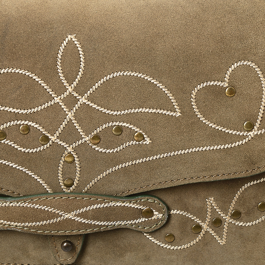 ADBGZX104B Genuine Suede Leather Western women bag