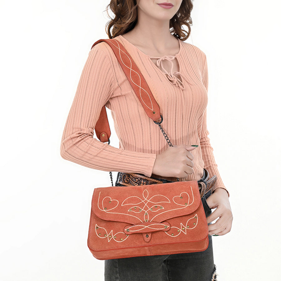 ADBGZX104C Genuine Suede Leather Western women bag