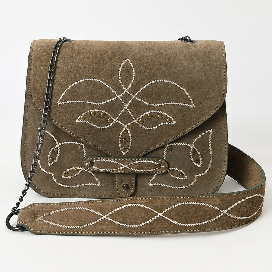 ADBGZX105B Genuine Suede Leather Western women bag