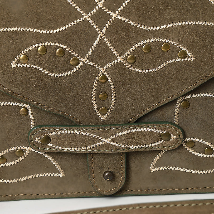 ADBGZX105B Genuine Suede Leather Western women bag