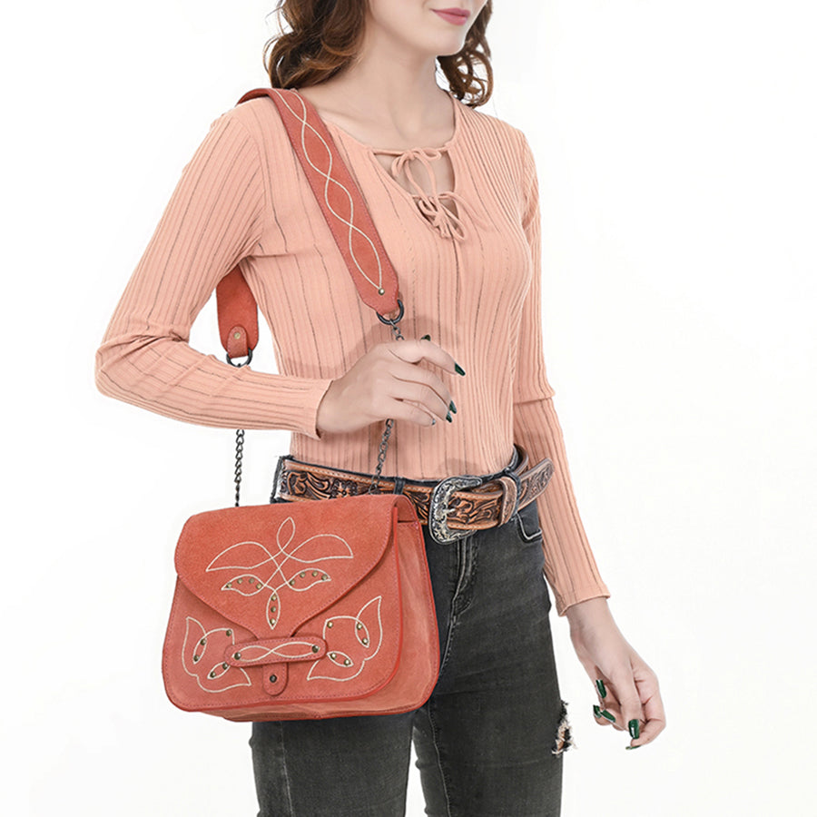ADBGZX105C Genuine Suede Leather Western women bag