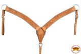 HILASON Western Horse Headstall Breast Collar Set Genuine American Leather Floral Tan | Headstall For Horses Western | Headstall | Horse Headstall | Headstall For Horses | Headstall Set