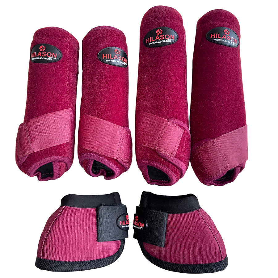 S Hilason Horse Medicine No Turn Bell Boots Sports Front Rear Hind Leg Protective - Uhorse