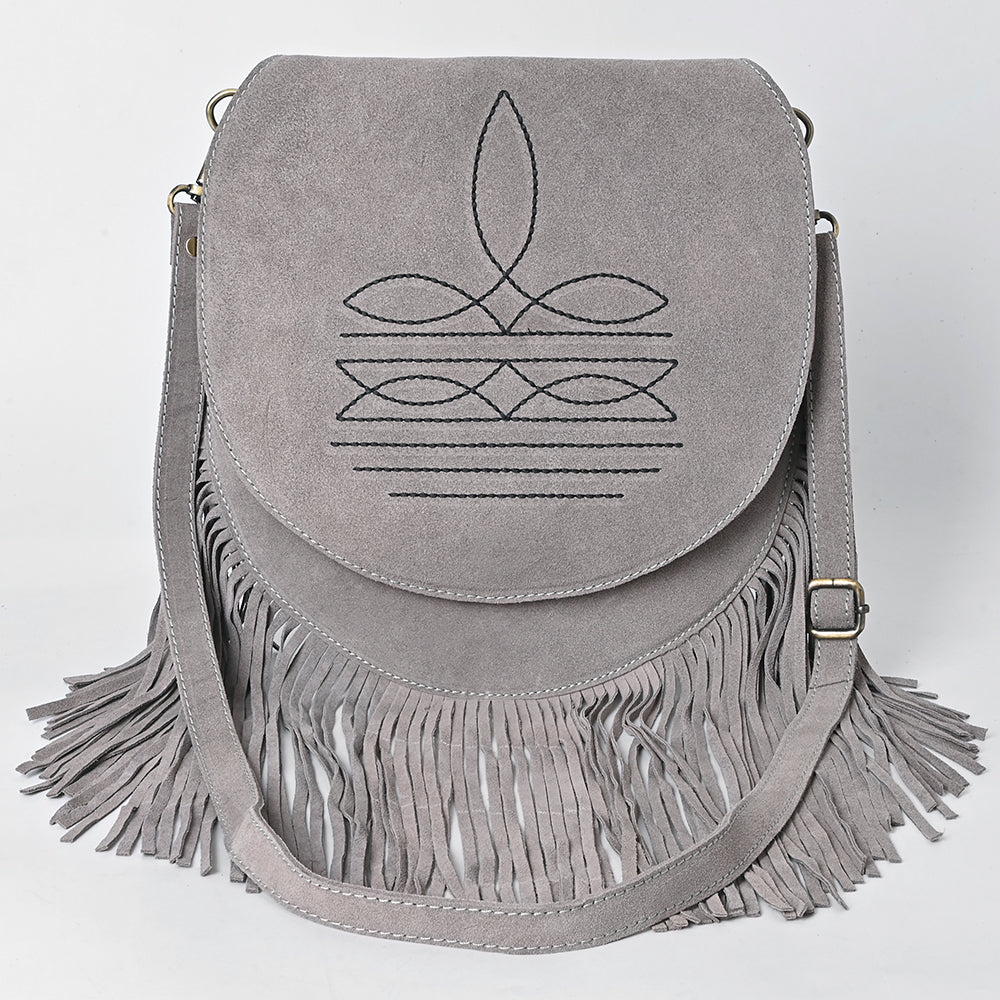 American Darling Crossbody Genuine Suede Leather Women's Bag Western Handbag Purse | Hand tooled