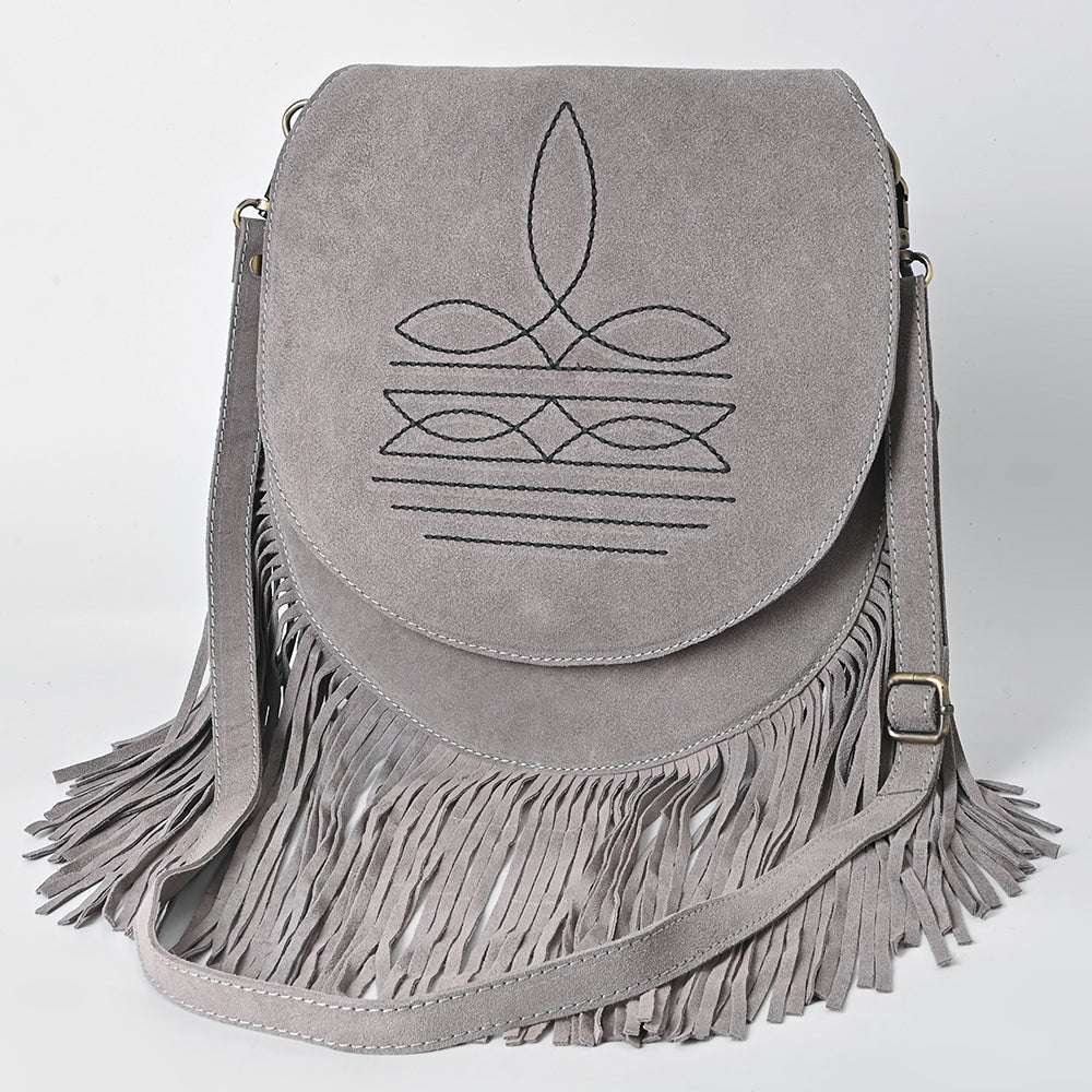 American Darling Crossbody Genuine Suede Leather Women's Bag Western Handbag Purse | Hand tooled