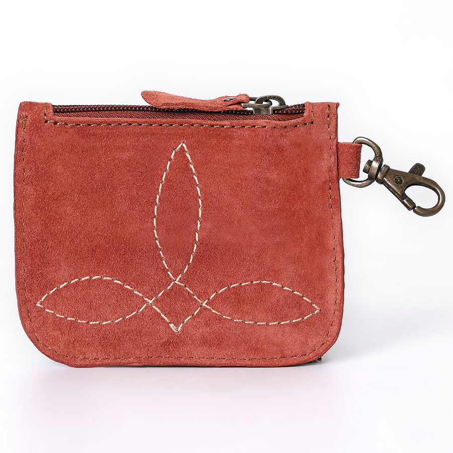 American Darling Women's Hand Tooled Floral Carved Genuine Leather Coin Purse Eco-Friendly Full Grain Western Wallet