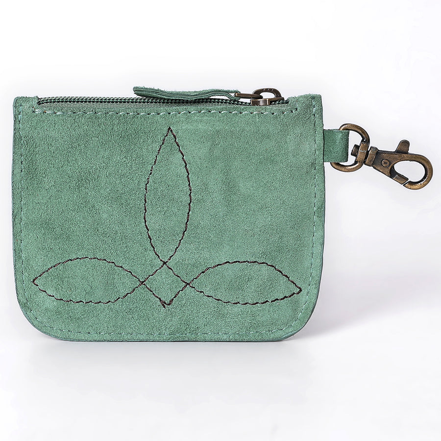 American Darling Women's Hand Tooled Floral Carved Genuine Leather Coin Purse Eco-Friendly Full Grain Western Wallet