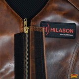 Hilason Bull Riding Rodeo Floral Hand Carved Genuine Leather Vest Black Safety Protective Gear Equipment
