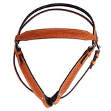 HILASON Western Horse Headstall Genuine American Leather tooled tan