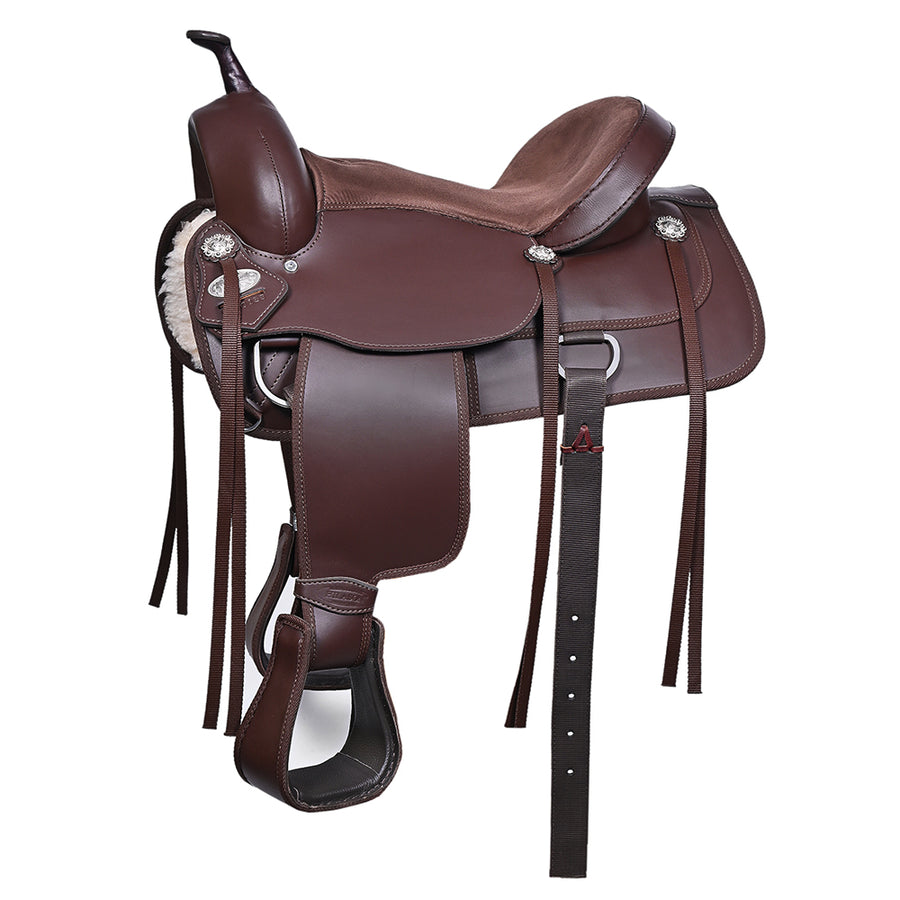 16 In Hilason Western Horse Flex Tree Saddle Cordura Synthetic Trail Pleasure Brown - Uhorse