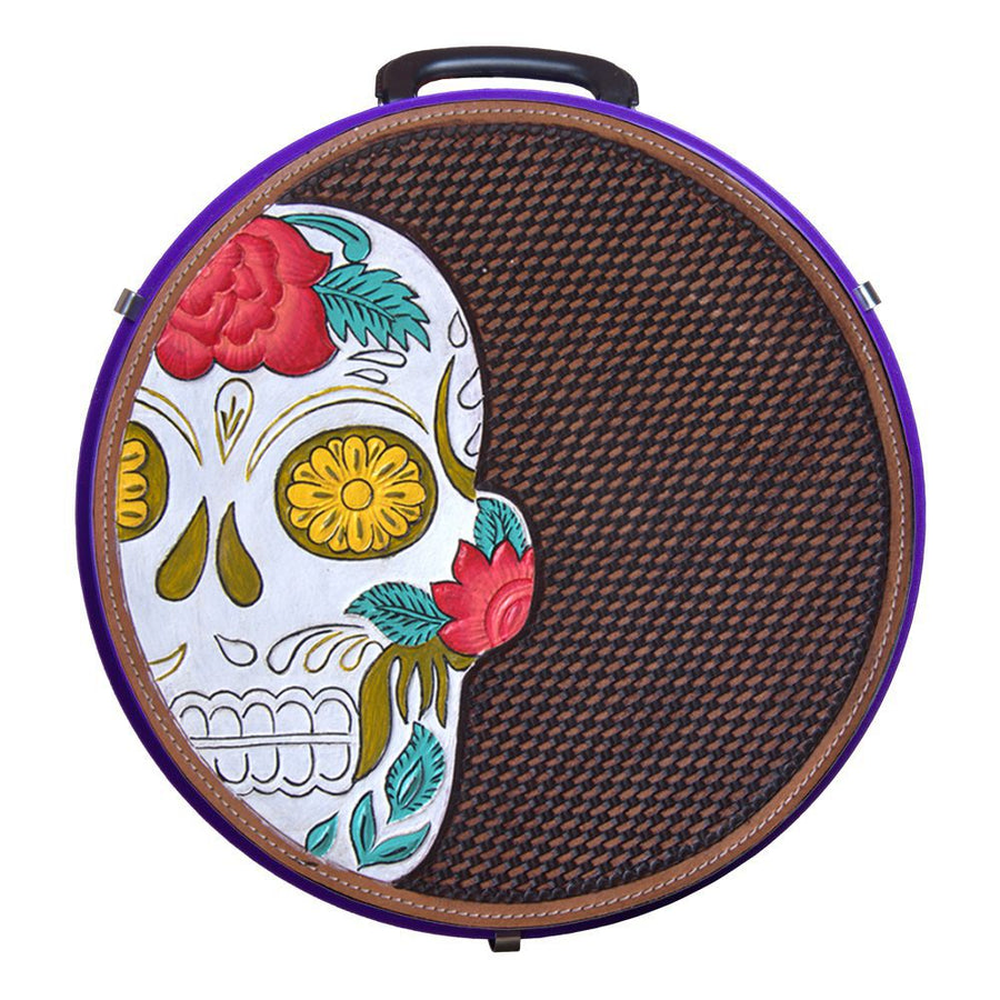 Purple round gear bag with sugar skull design - Uhorse