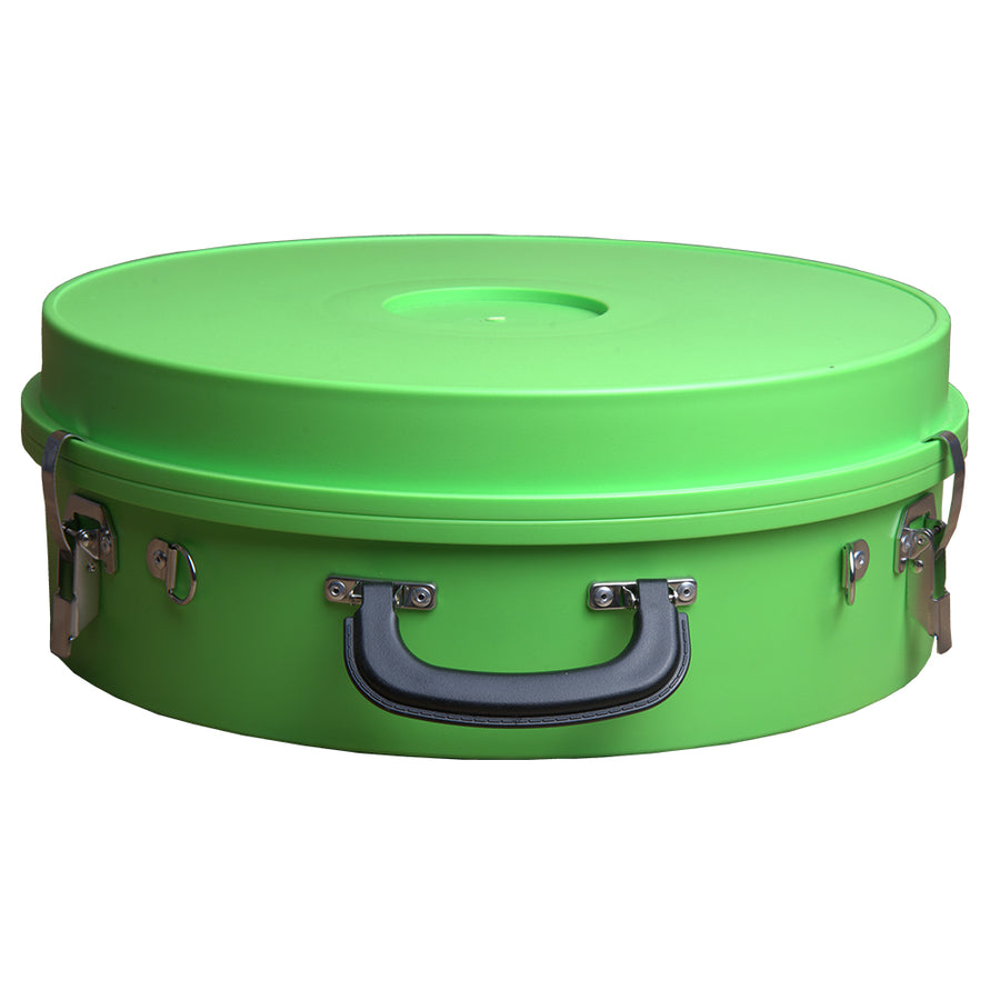 Green metal drum with handles and lid - Uhorse