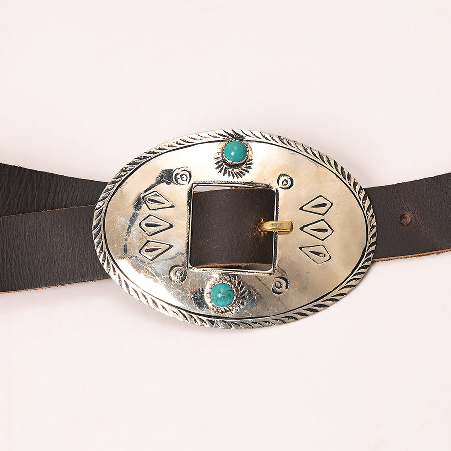 American Darling Wallet Hand Tooled Genuine Suede Leather Women Belt Dark Brown with Concho 51 Inches | Bag