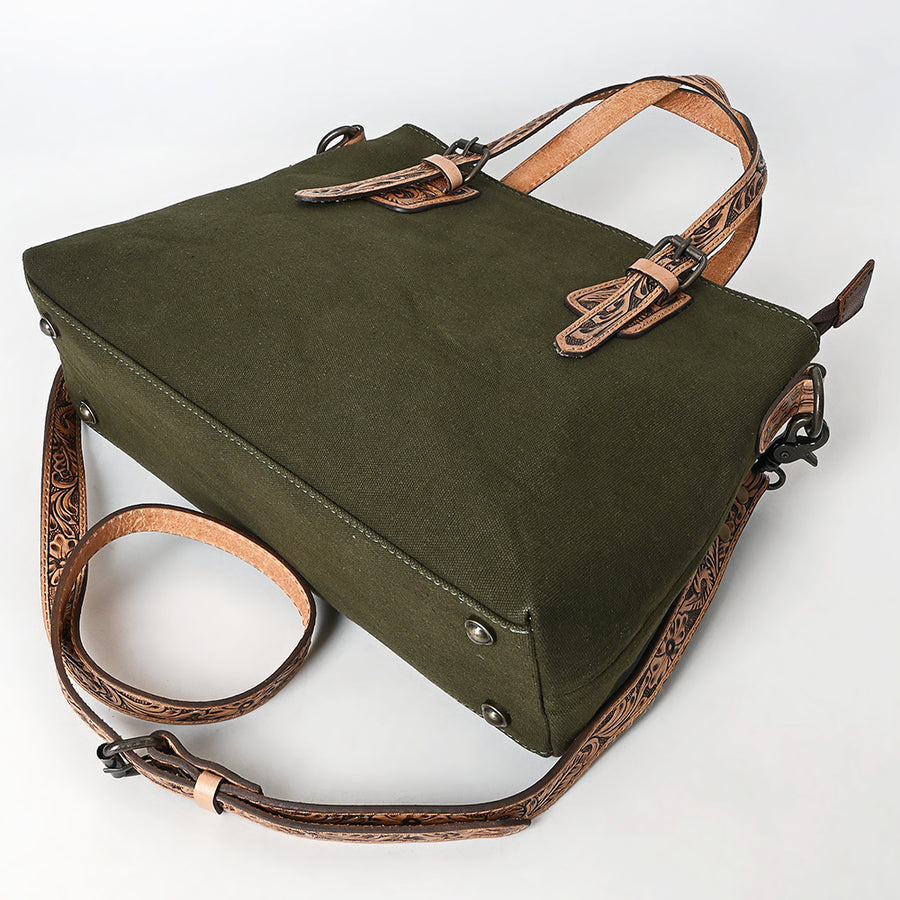 American Darling Western Leather Handbag with Hand-Tooled Accents, Genuine Leather, Adjustable Strap, Everyday Use, Durable & Stylish for Women