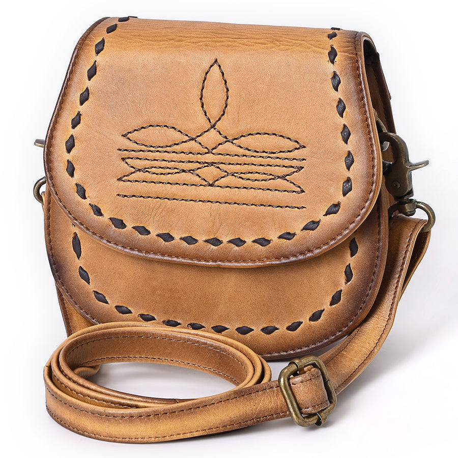 American Darling Crossbody Full Grain Genuine Leather women bag western handbag purse - Uhorse
