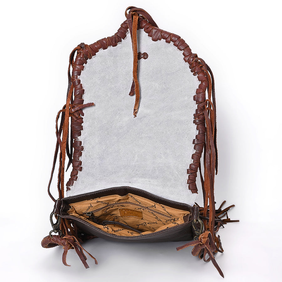 American Darling Messenger Hair On Full Grain Genuine Western Leather Women Bag | Handbag Purse for Cute