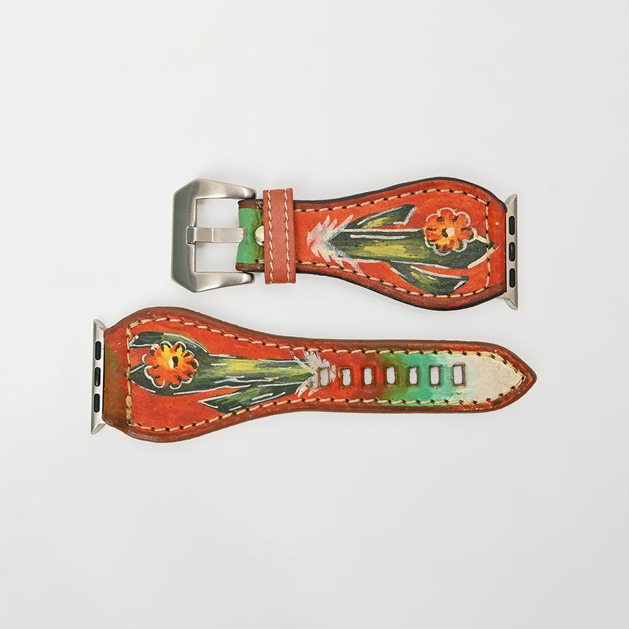 American Darling I watch strap Hand Painted American Genuine Leather Vegetable-Tanned Western Band