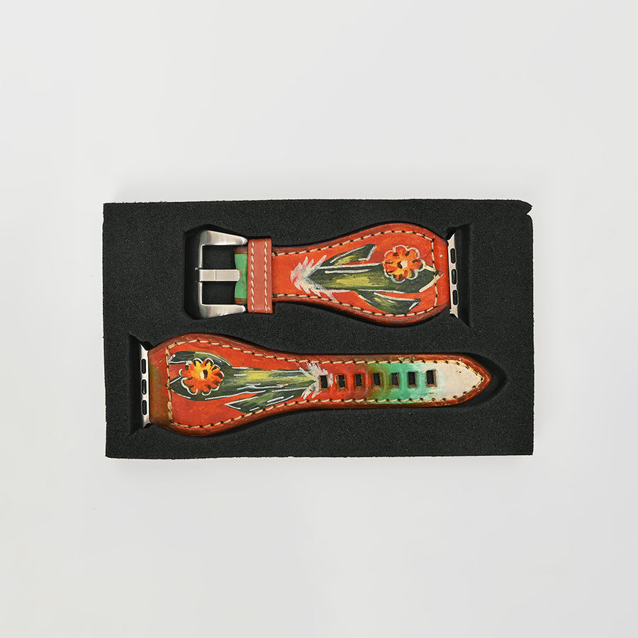 American Darling I watch strap Hand Painted American Genuine Leather Vegetable-Tanned Western Band