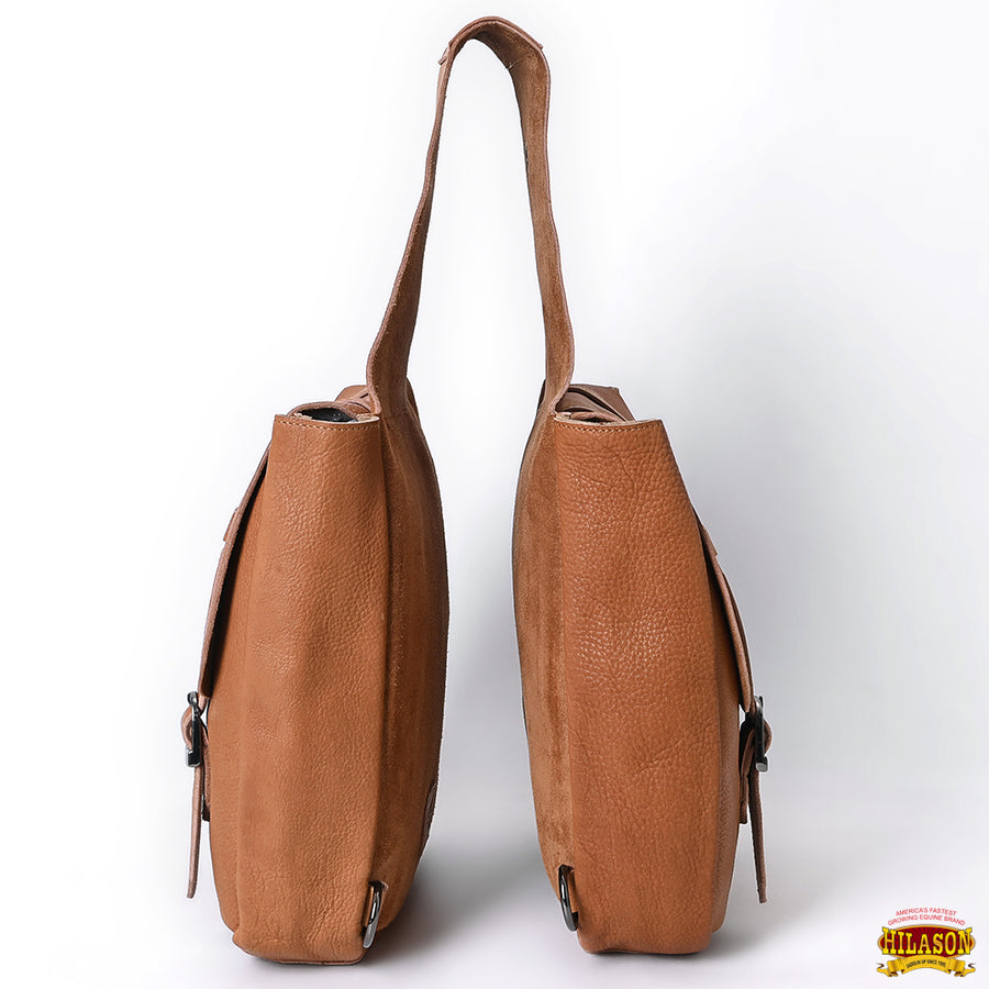 HILASON Soft Leather Horse Saddle Bag Brown | Equestrian Western Adjustable Closure
