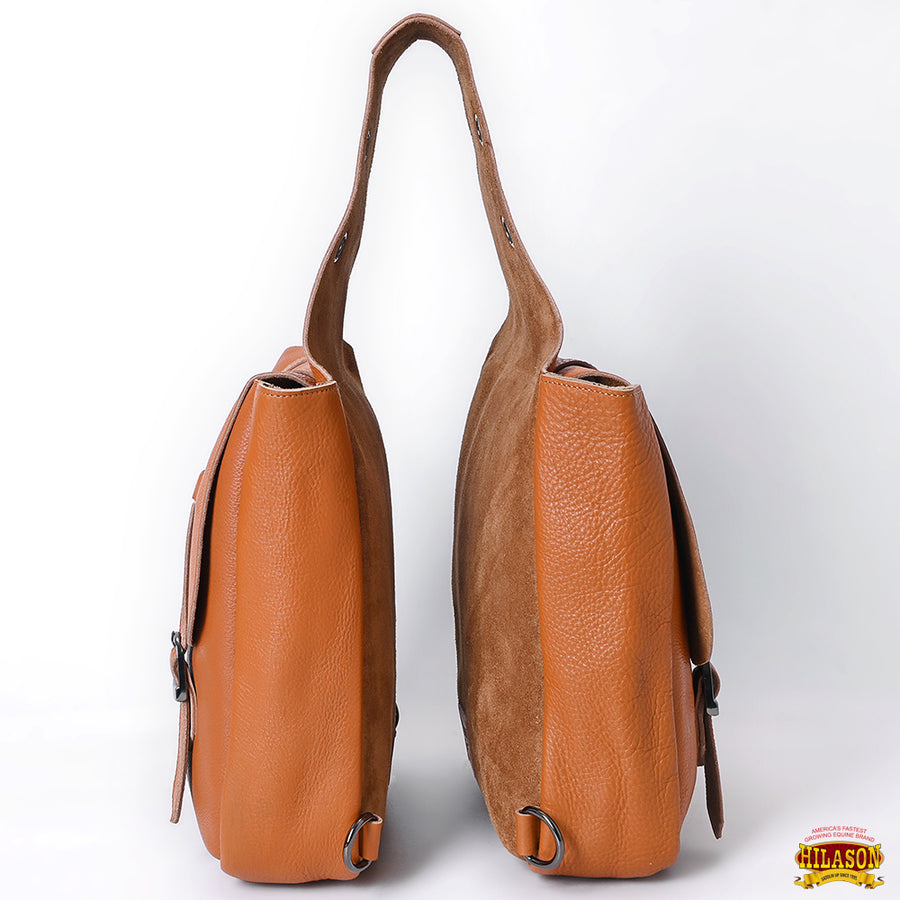 HILASON Soft Leather Horse Saddle Bag Brown | Equestrian Western Adjustable Closure