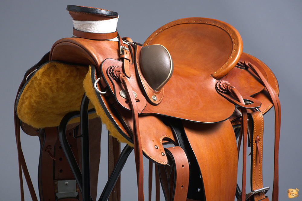 15 In HILASON Western Horse Wade Saddle Genuine Leather Ranch Roping Brown
