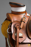 15 In HILASON Western Horse Wade Saddle Genuine Leather Ranch Roping Brown