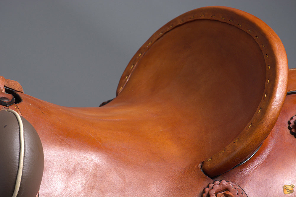 15 In HILASON Western Horse Wade Saddle Genuine Leather Ranch Roping Brown