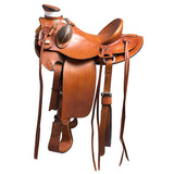 15 In HILASON Western Horse Wade Saddle Genuine Leather Ranch Roping Brown