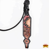 Hilason Horse Floral Hand Painted American Leather Breast Collar Headstall Dark Brown