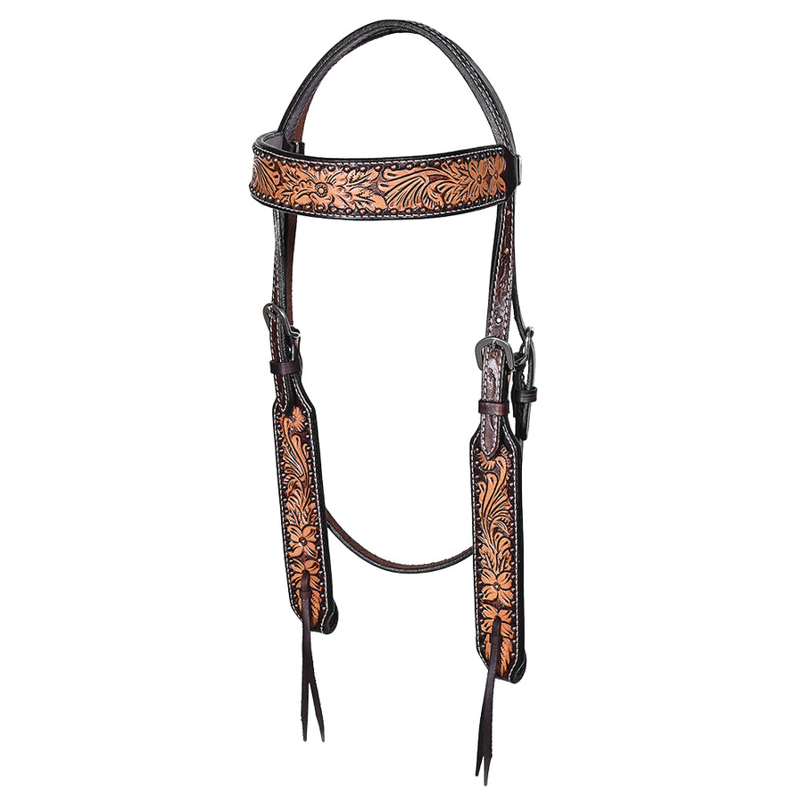 HILASON Western Horse Headstall & Breast Collar American Leather Hand Carving