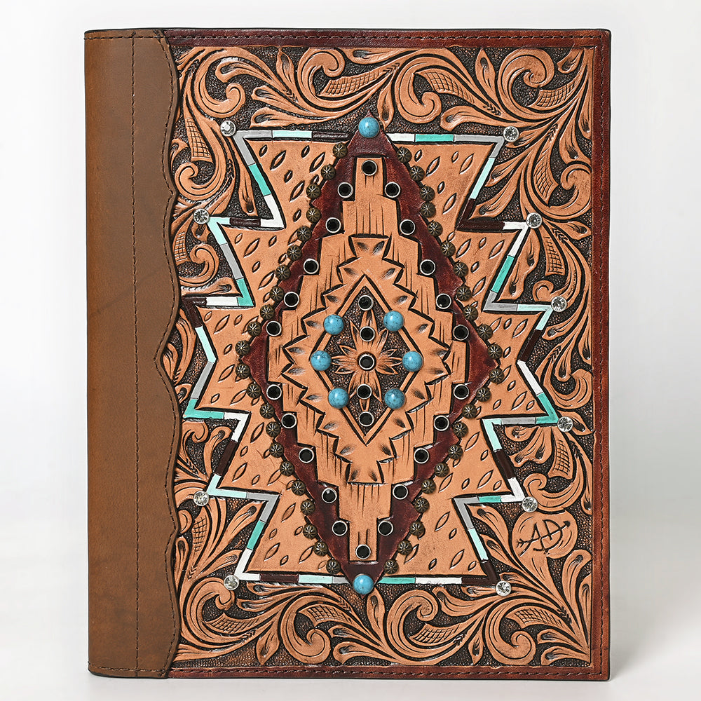 American Darling Portfolio Bag Hand Tooled Crocodile embossed Genuine Leather women bag western handbag purse