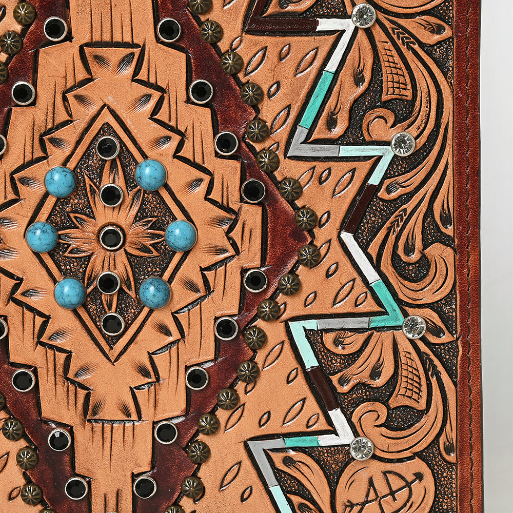 American Darling Portfolio Bag Hand Tooled Crocodile embossed Genuine Leather women bag western handbag purse